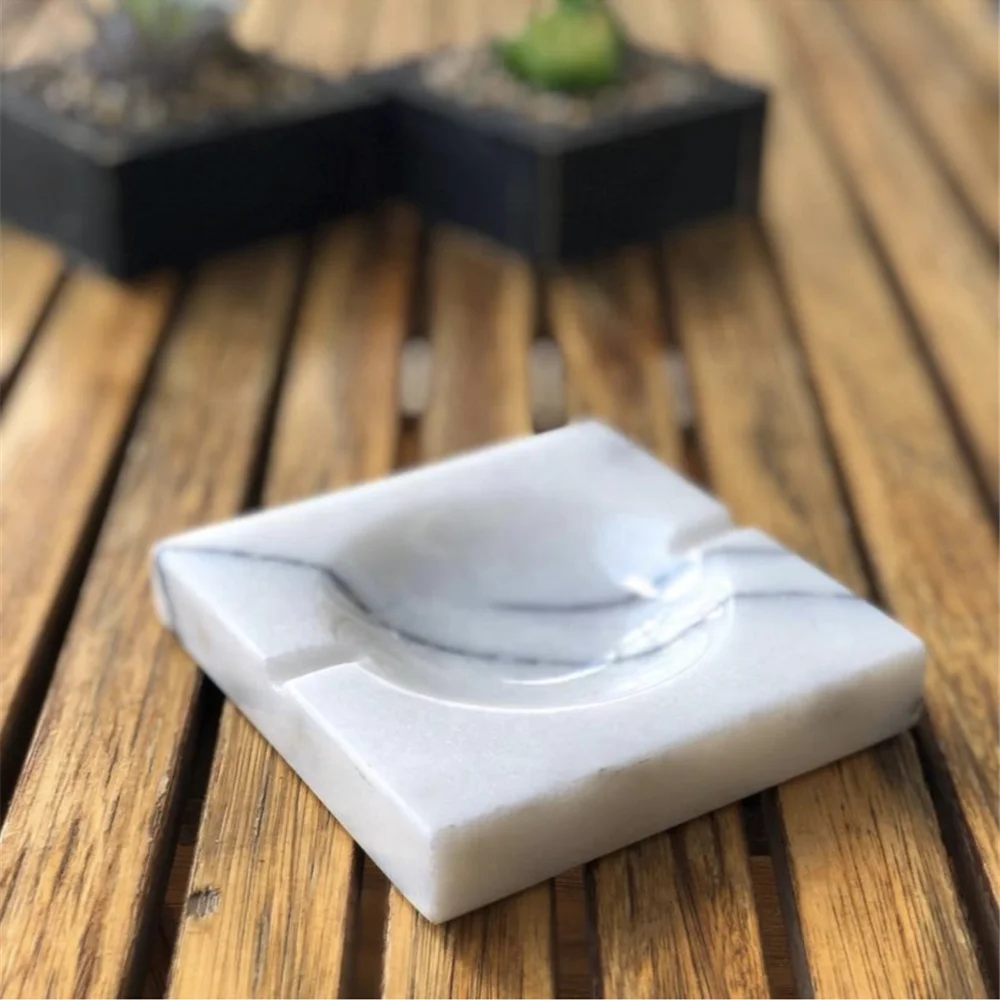 Modern Green Marble Round Ashtray-Eco-Friendly Home Office Decor