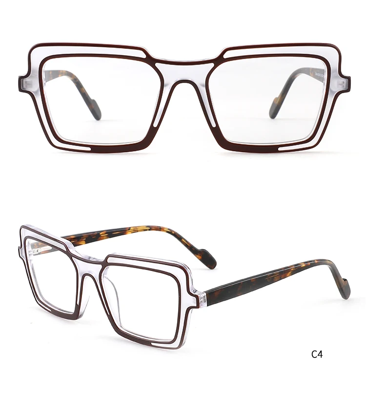 Monturas Ópticas de Acetato Multicapa de Fabricantes OEM, Armazones de  Gafas Cuadrados para Lentes Oftálmicos