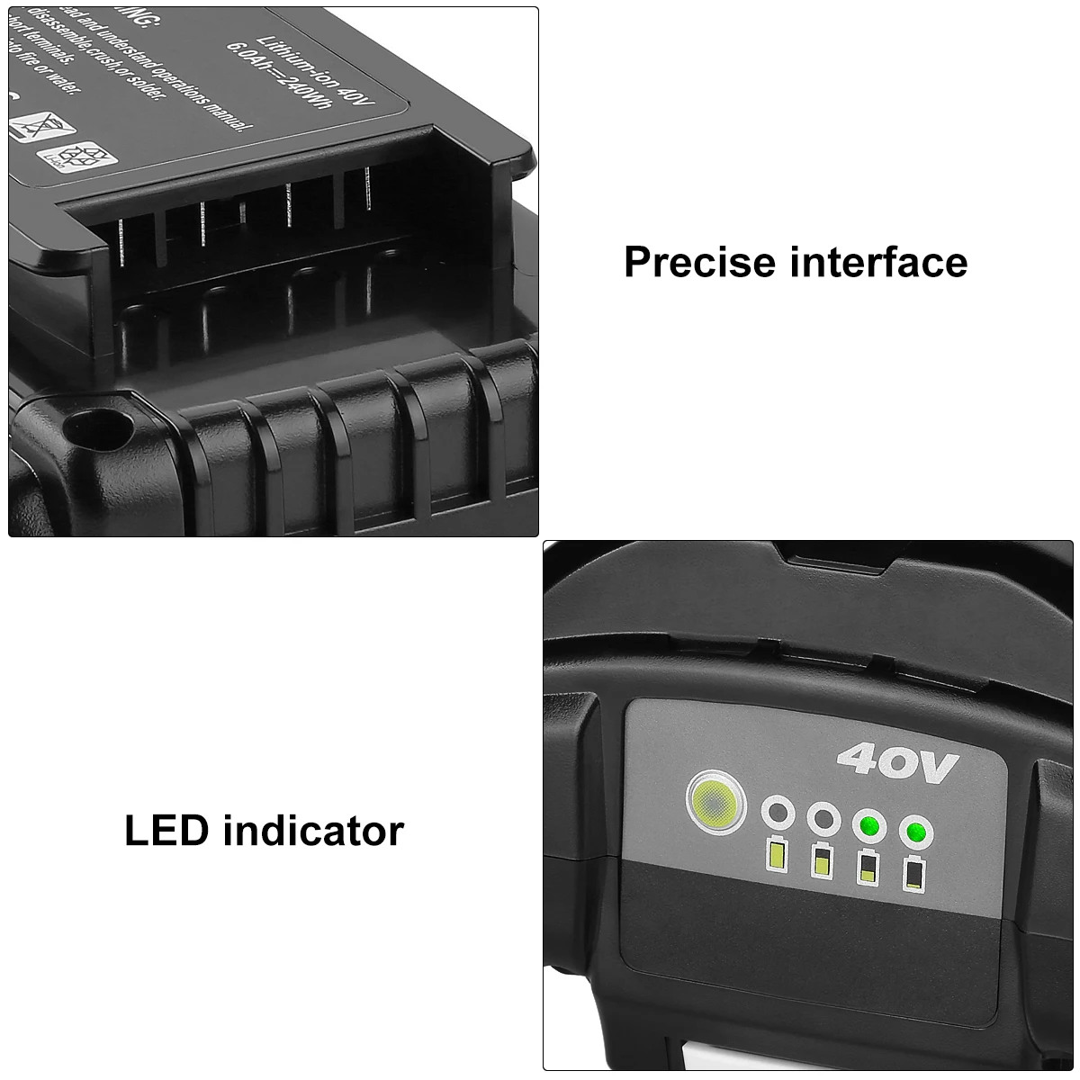 Replacement Ryobi 40v 5.0ah/6.0ah Lithium Battery 40volt Liion Batteries Pack For Lawn Mower