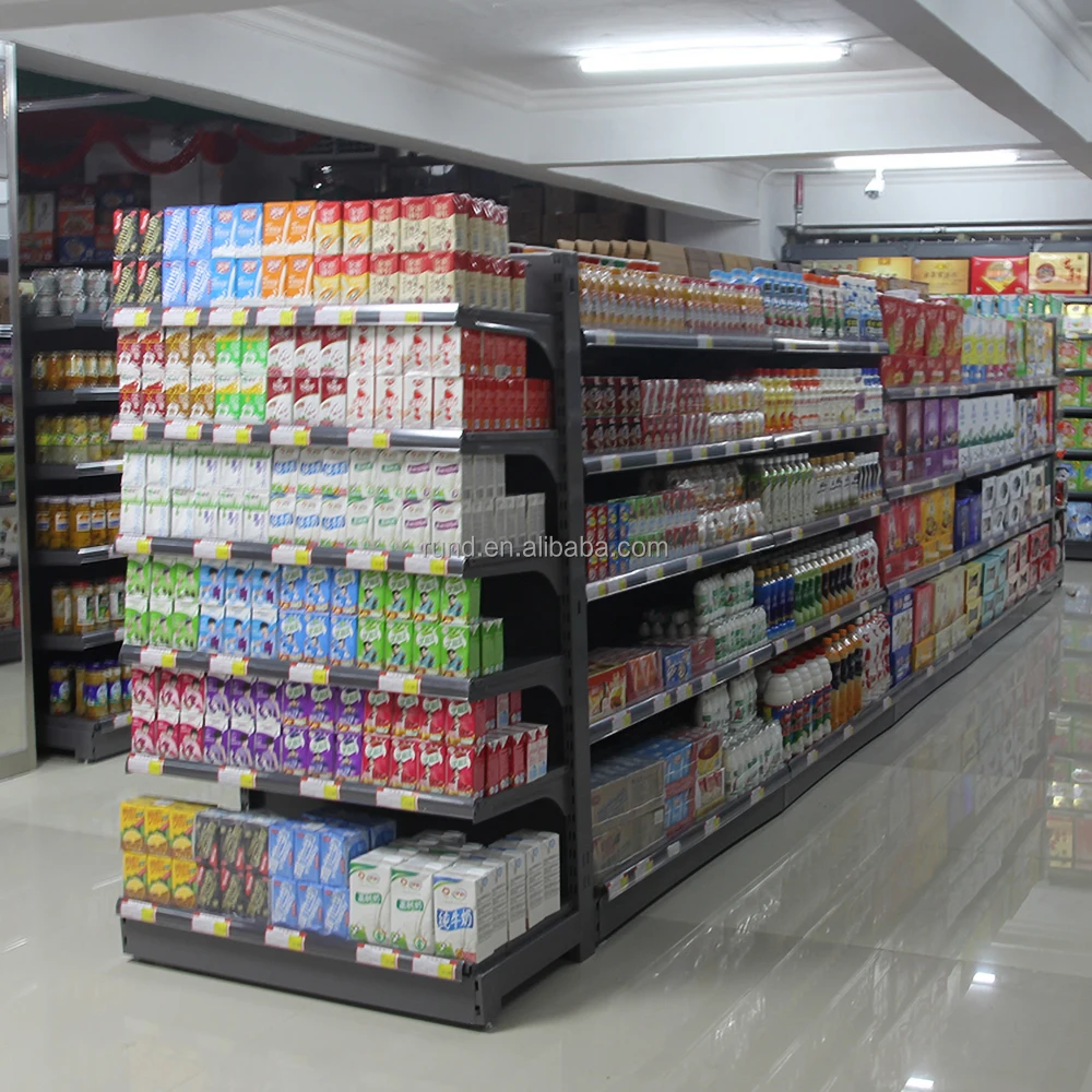 Supermarket Display Shelf Single-Sided 35-40KG Heavy Duty Steel and Metal Convenience Store Racks for Toys Shop Shelves