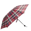 Parapluie agrandi à 10 os, parapluie en treillis rouge marron