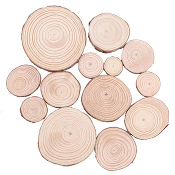 natural wood pieces slice decorative polished