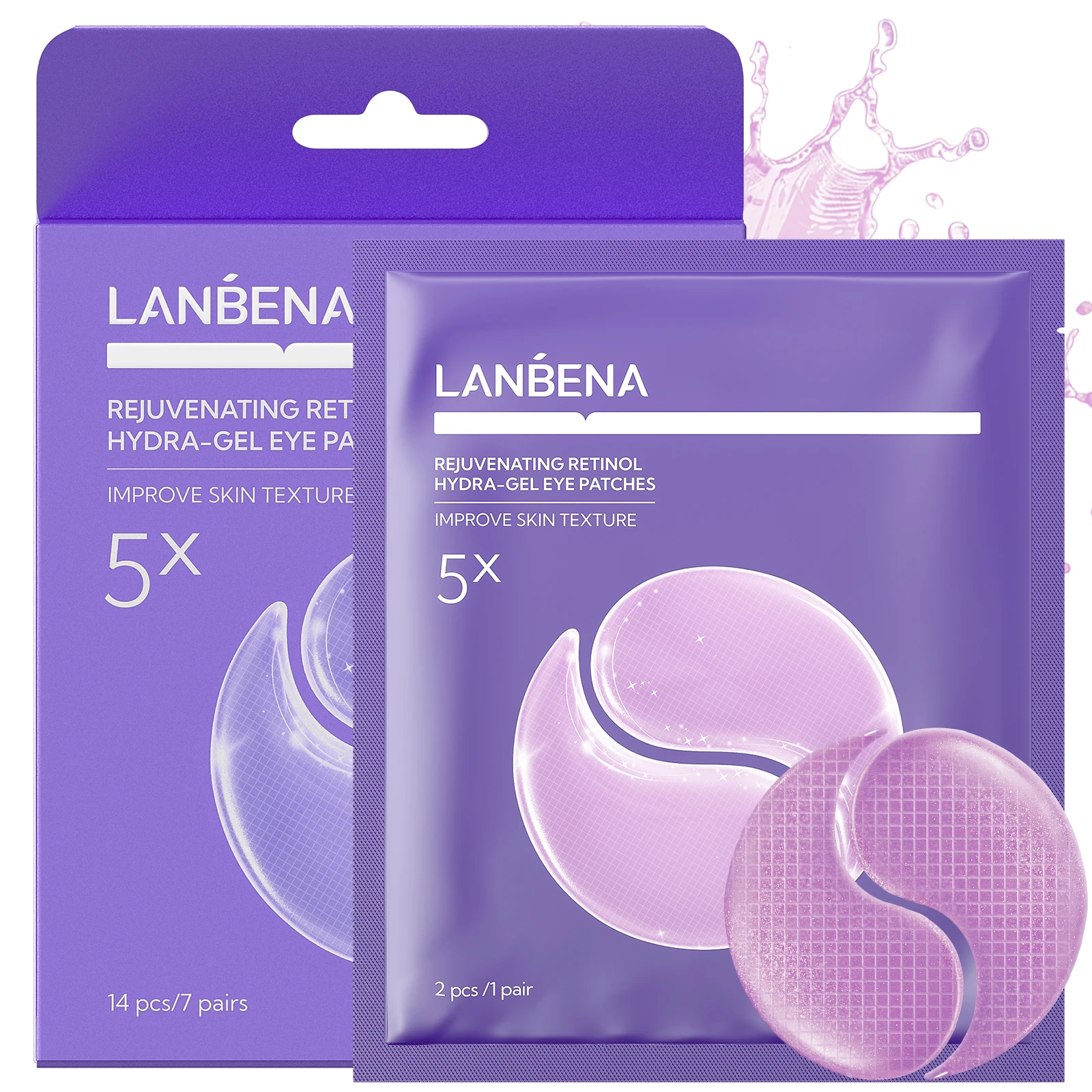 product lanbena new arrival eye patches for dark circles retinol hydrogel collagen label eye maskss-13