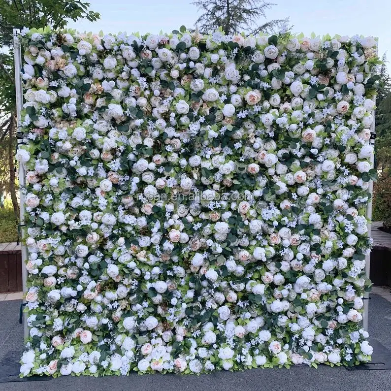 Artificial Flower Wall Panel Purple Pink White Hydrangea Rose Flower
