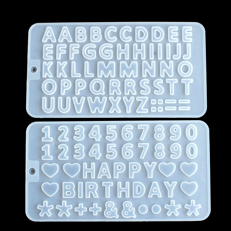 Alphabet Letter And Number Silicone Mould Fondant Cake Decor DIY Clay Resin 