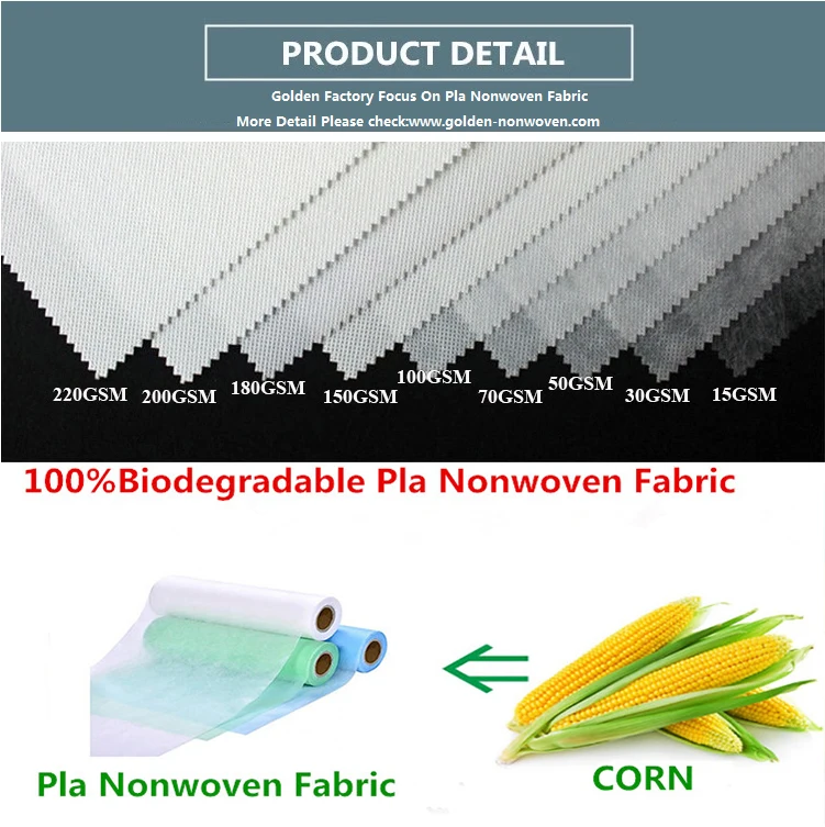 Oragnic 100% Biodegradable Non-woven Dot Jumbo Rolls Corn Fiber Pla Spunbond Non Woven Bags Black Material Pla Nonwoven Fabric