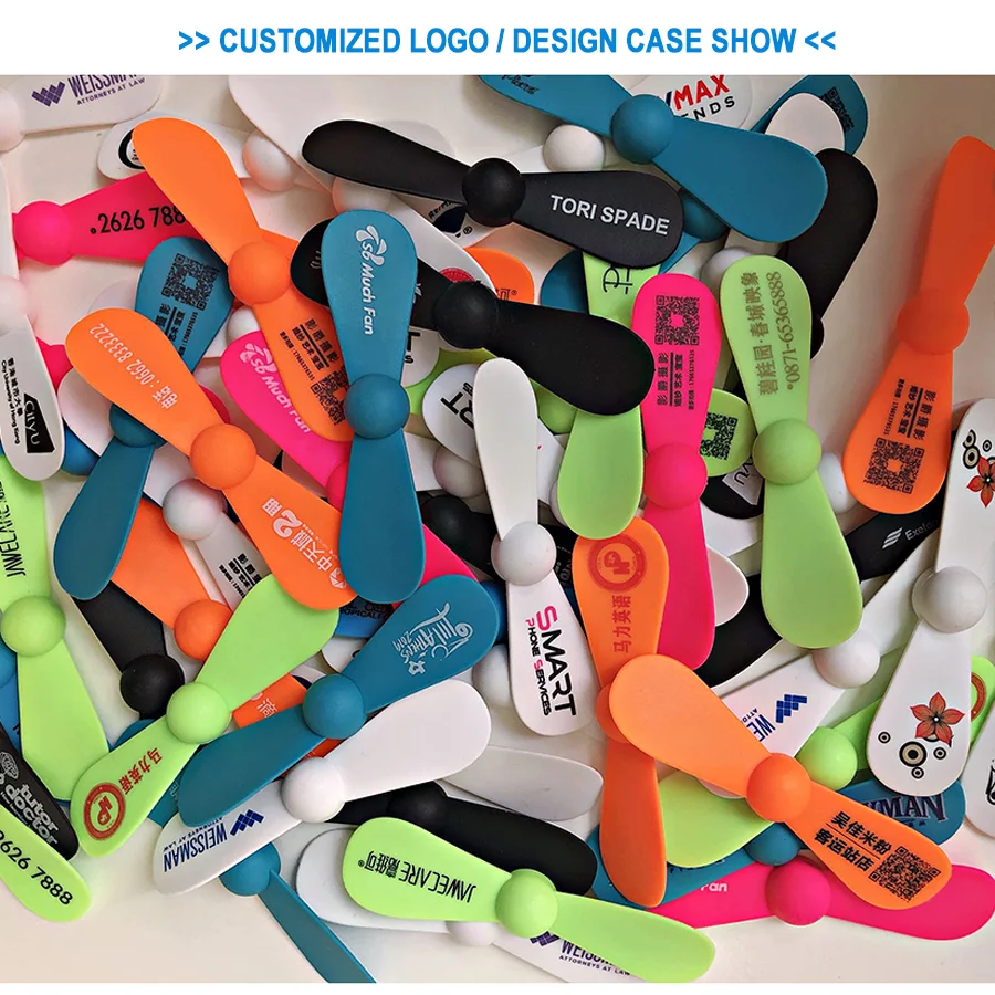 Mini Usb Type C Fan For Iphone Android 2 In 1 Cell Phone Fan With Custom Logo Personalized