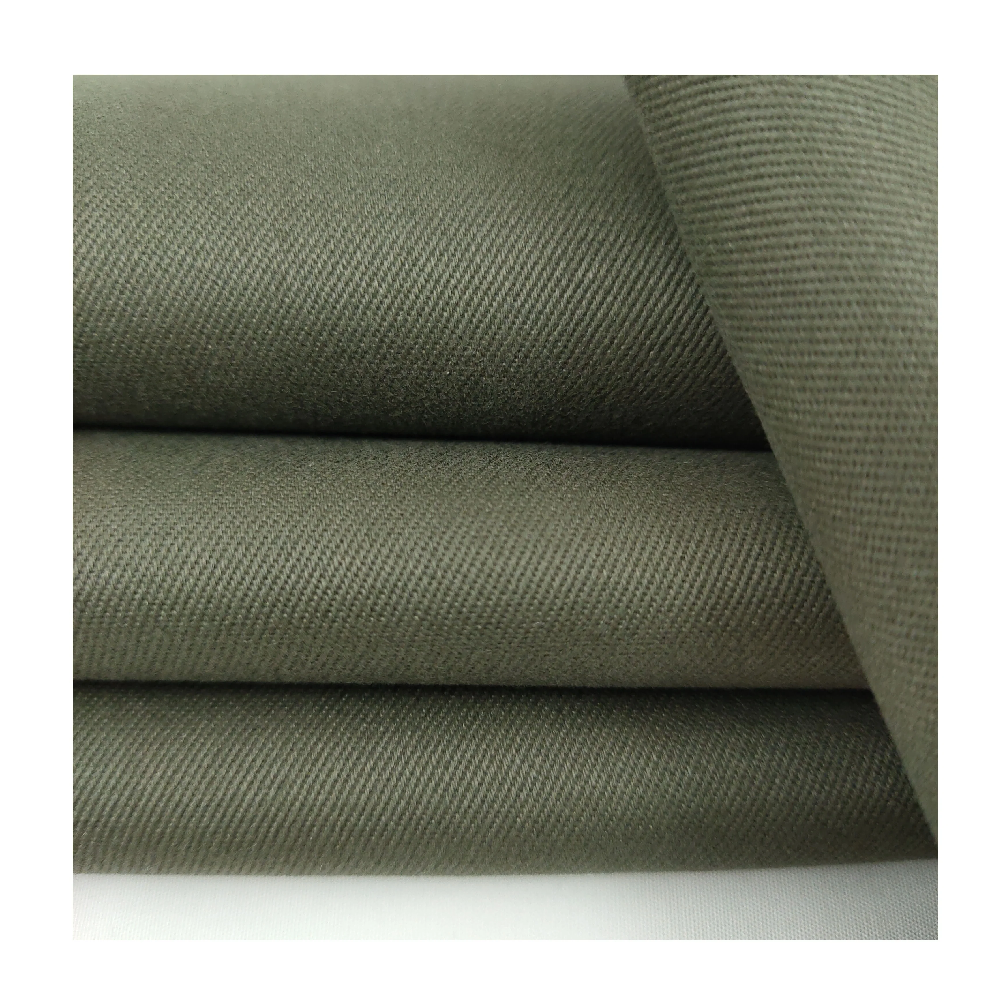 Customer 98 Cotton 2 Spandex Stretch Elastane Brushed Twill Khaki Fabric -  China Shirting Fabric and Pocketing Fabric price