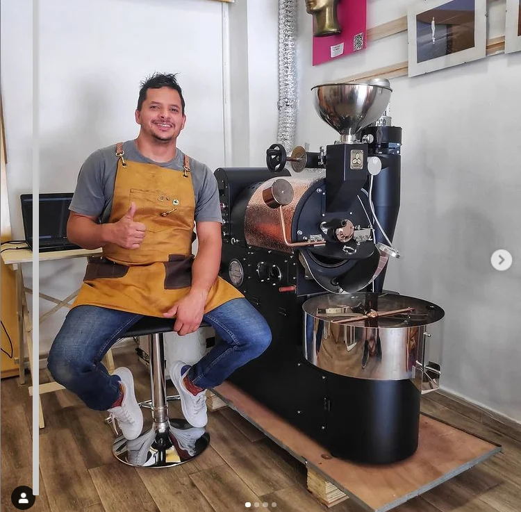 Santoker-Tostador pequeño de 3kg para el hogar, máquina eléctrica de aire  caliente y gas, tostador de café industrial tostado de granos de café