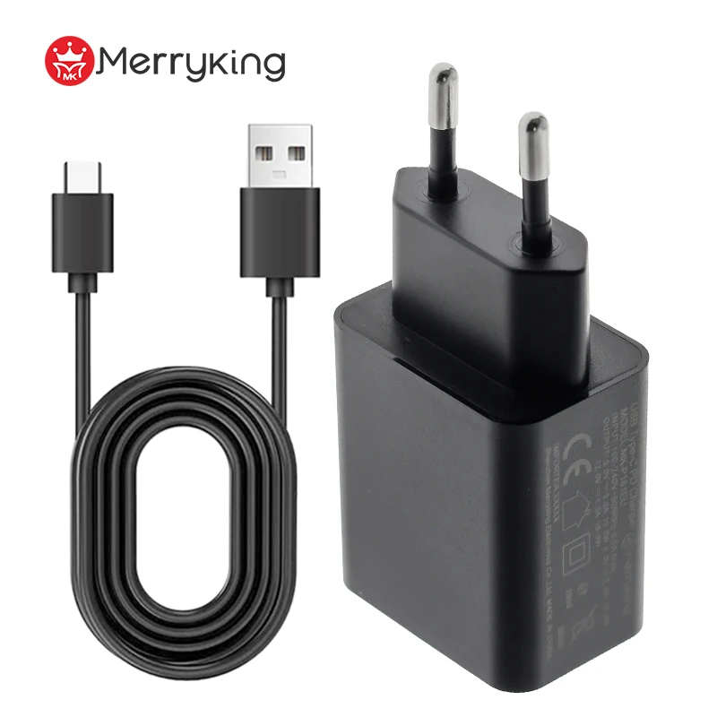 EU Socket CE EMC UKCA PD3.0 5V 9V 12V USB C Fast Charger Type C Block Charger for Huawei Honor Redmi Xiaomi Oneplus Cell Phone