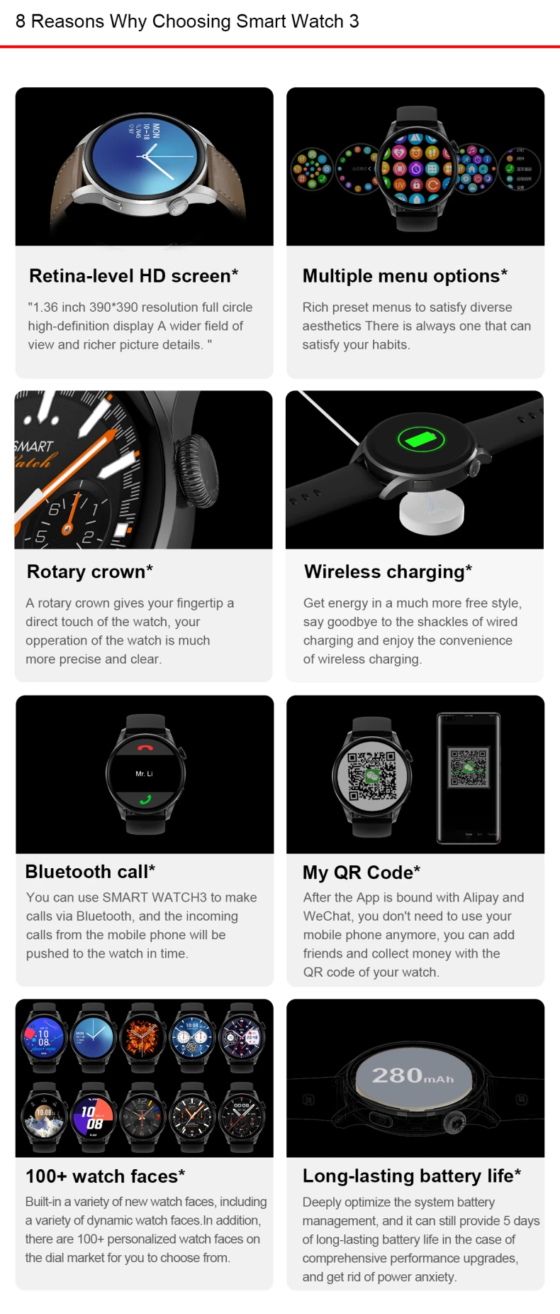 Round Rotating Crown Smart Watch BT Call Watches 3 Fitness Watch Heart Rate ECG Wristband Sport Smartwatch DT3 (2).jpg