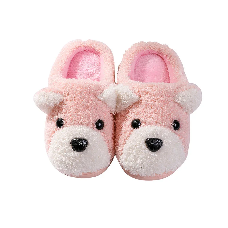 Плюшевые домашние Удобные симпатичные хлопковые Мультяшные теплые тапочки для детей, новинка осень-зима
