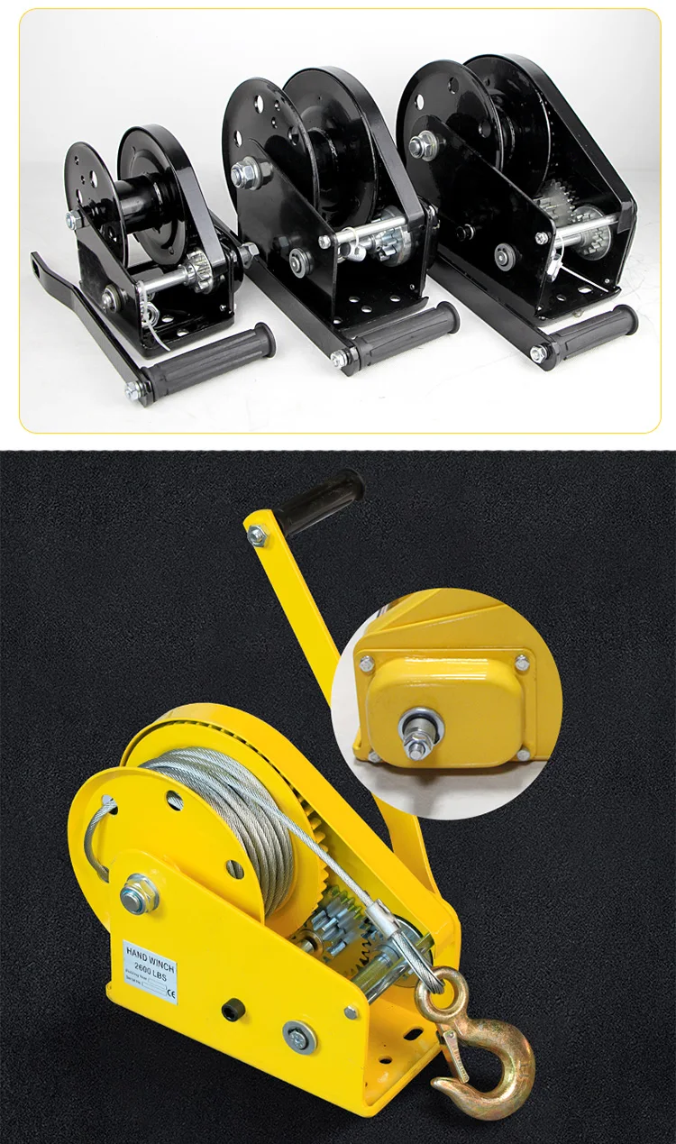 Heavy Duty Hand Winch Manual Winch Boat Winch Large Capacity 500 3000kg