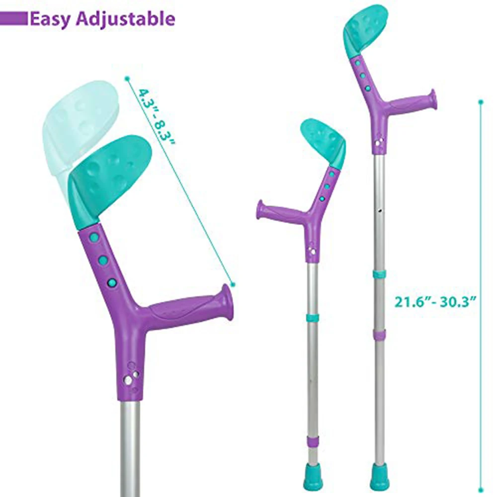 Foldable Crutches Elbow Crutches Aluminum Bi Material Parts For Kids Children