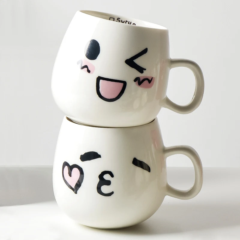 Couple Cartoon Ceramic Female Creative Japanese Cute Girl With Lid Spoon Milk Coffee Mug Buy Gold Leaf Cup Wedding Gift Mug Letters Mug Product On Alibaba Com