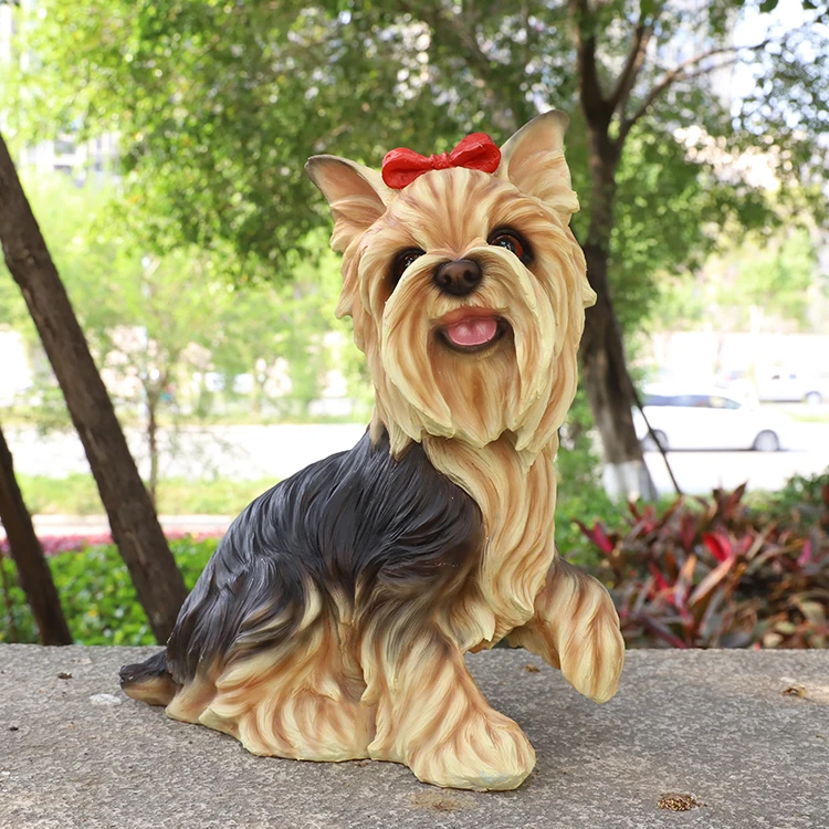 Outdoor Garden Dog Sculpture Life Size Realistic Resin Dog Statues