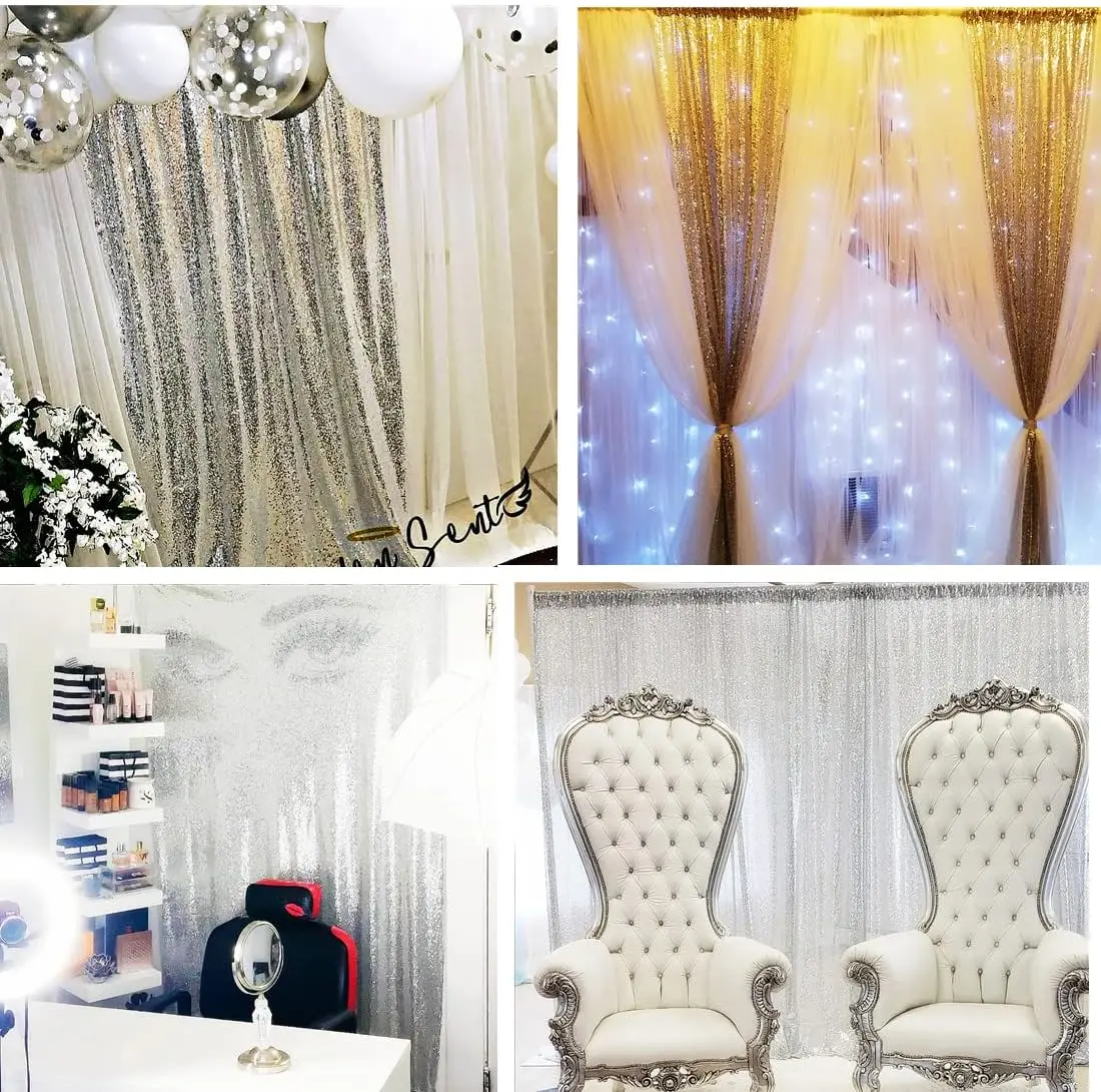 Wholesale Hanging Supplies Wedding Decorations Sequin Curtain Backdrop