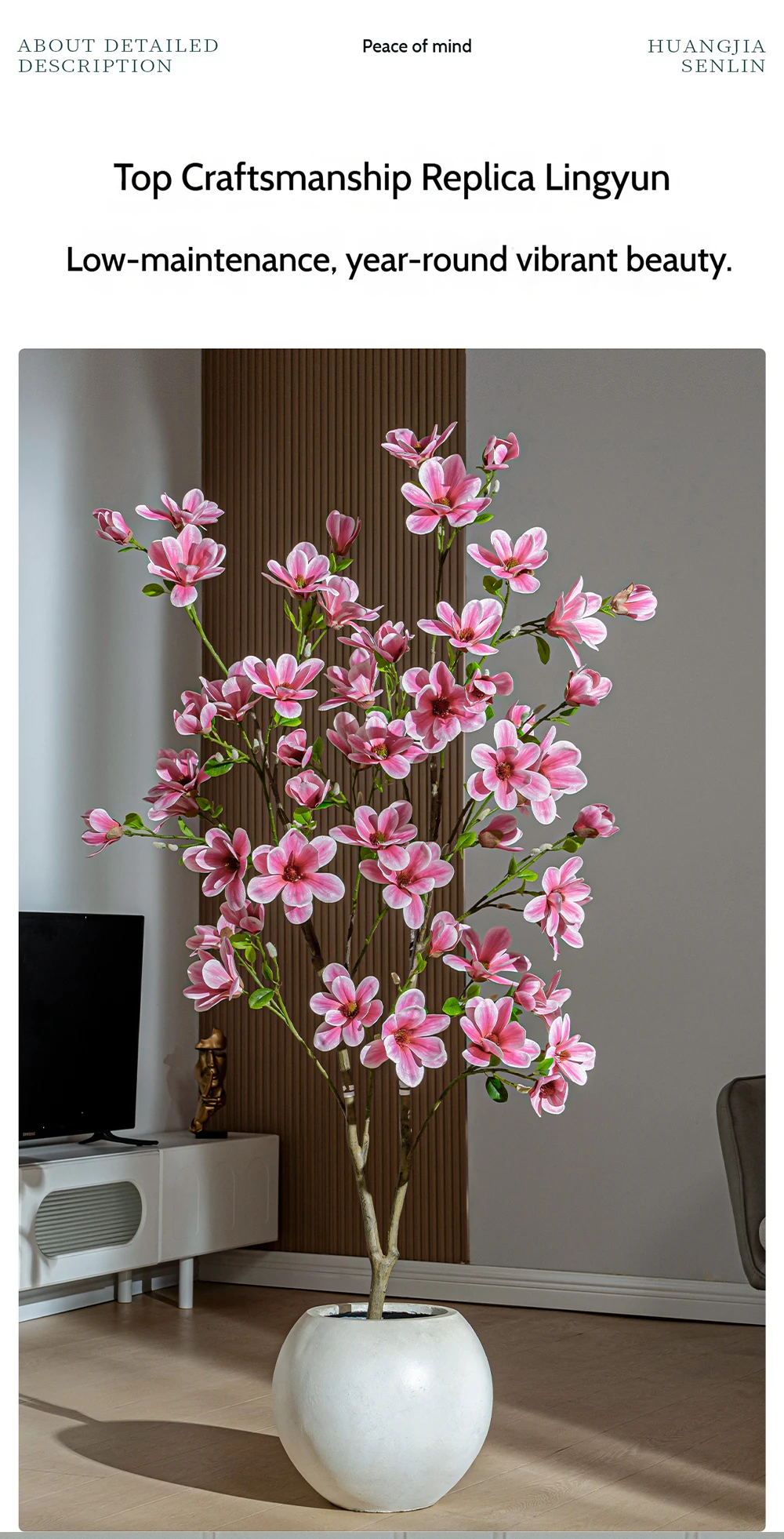 product plastic artificial magnolia tree shaped plant eco friendly high quality landscaper outdoor wedding stage flower decoration-14
