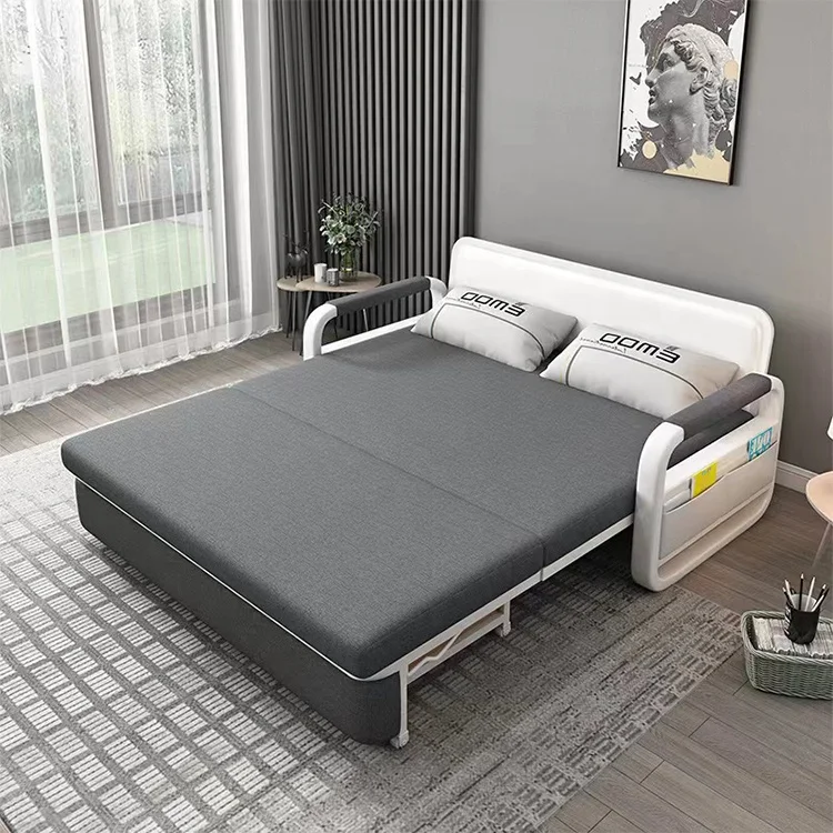 Modern Design Functional Fabric Folding Sleeping Sleeper Corner Sofa Bed Furniture with Storage