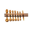Juego de cucharas medidoras de acero inoxidable bañadas en oro (8 piezas)