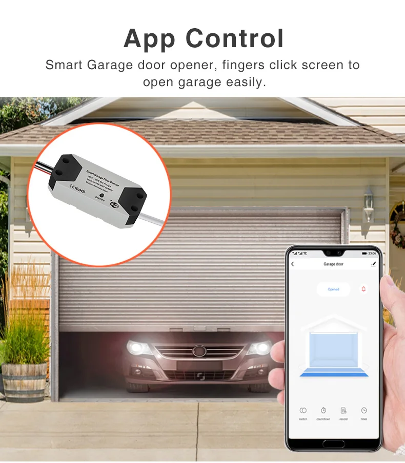 Smart Life App Electric Roller Garage Door Open Close Switch Remote ...