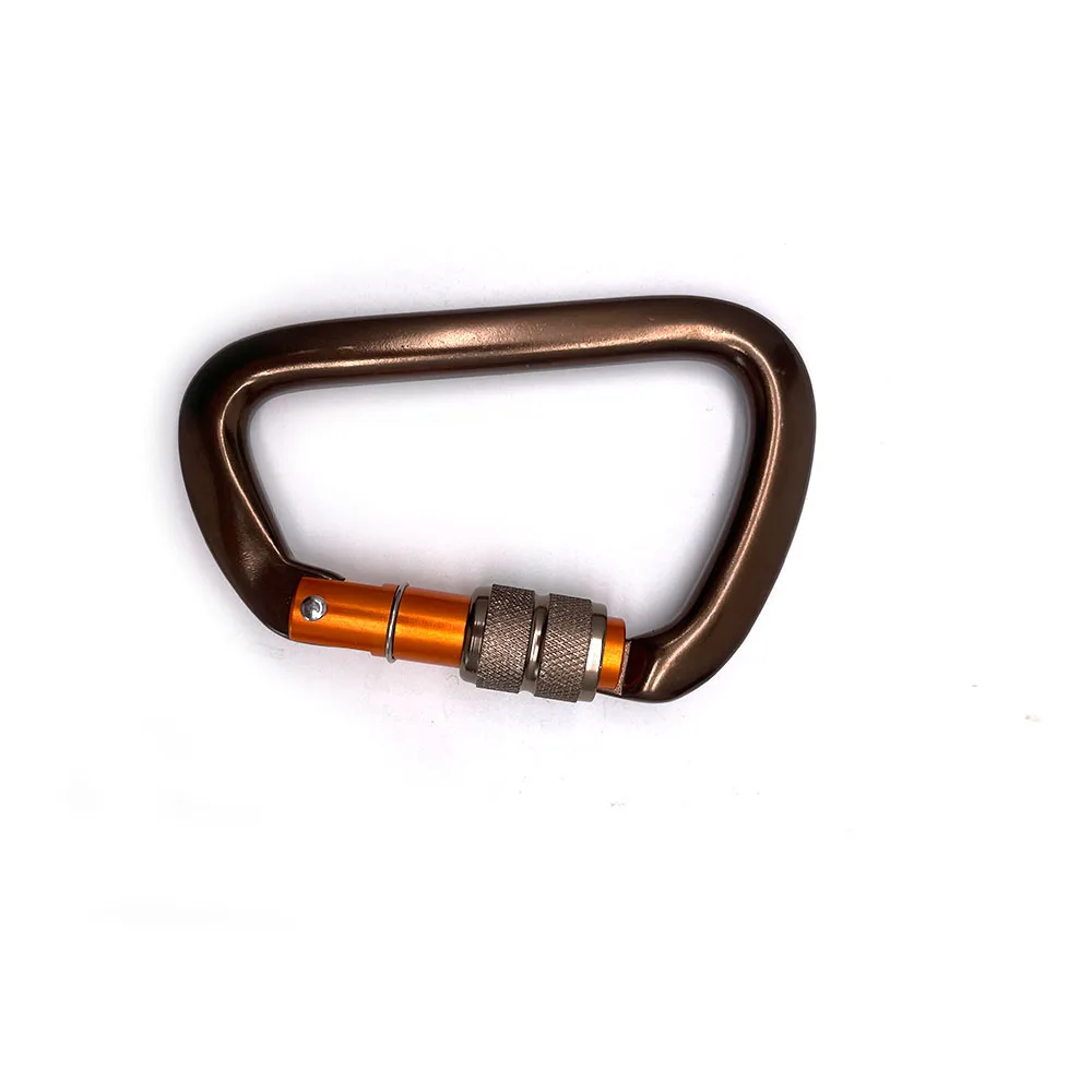 Safety Aluminum Hook Clip Ultra-Light Locking Aluminum D-shape Carabiner Strong mosquetones de escalada de 25kn Safety EN CE