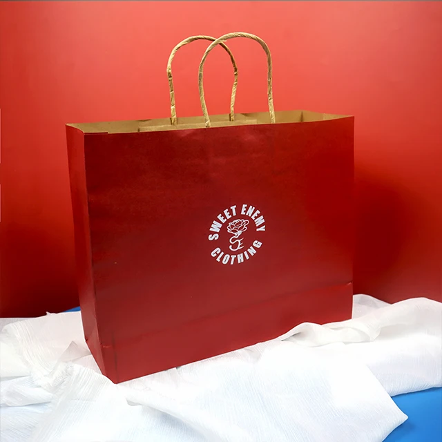 High Quality Custom Design Paper Bag Kraft Paper Packaging Bag With Logo Print factory