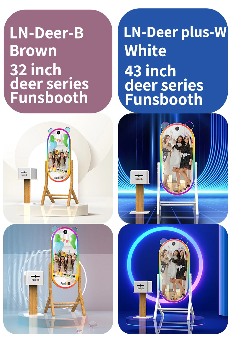 2024 Portable Digital Selfie Party Mirror Photo Booth Magic Interactive Touch Screen Photo Booth Machine With Camera And Printer