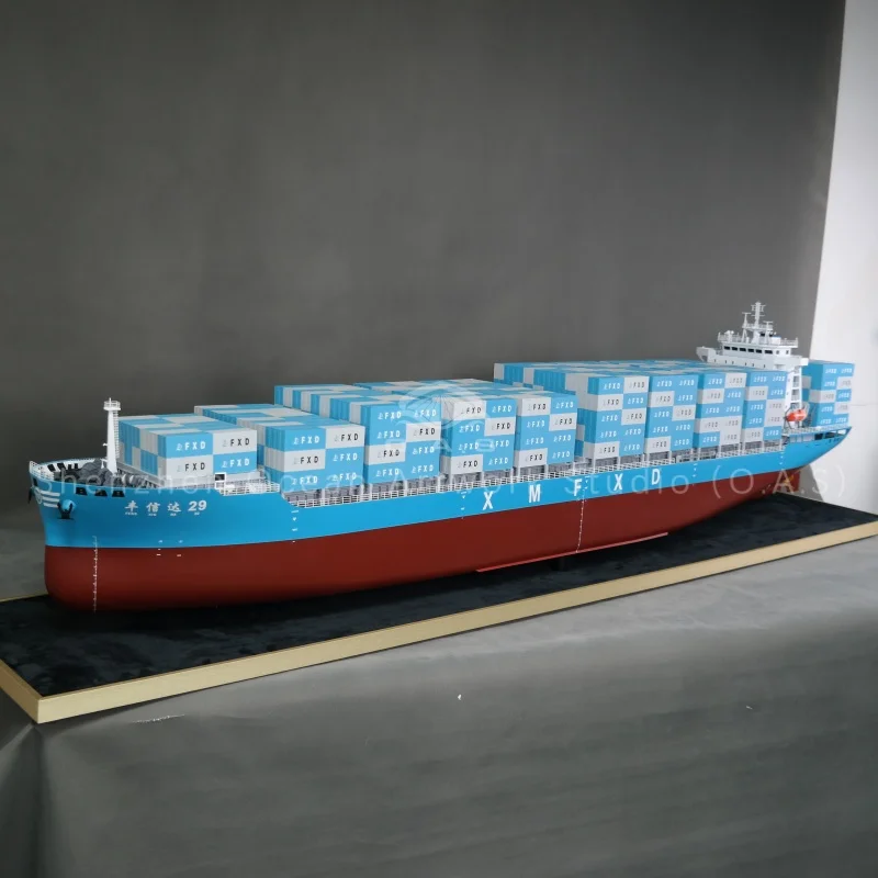 Crafted by Haiyifang, this hyper-realistic container ship model is tailor-made for marine department exhibitions and hall displays. Boasting 1:200 scaled precision, every detail from container locks to radar systems is perfectly replicated with aviation-grade materials and handcrafted techniques. Support custom design based on your drawings. Ideal as a premium exhibition highlight or a sophisticated ornament to showcase your marine industry strength.Amber@vesselmodel.com Tel: +86 18038048785