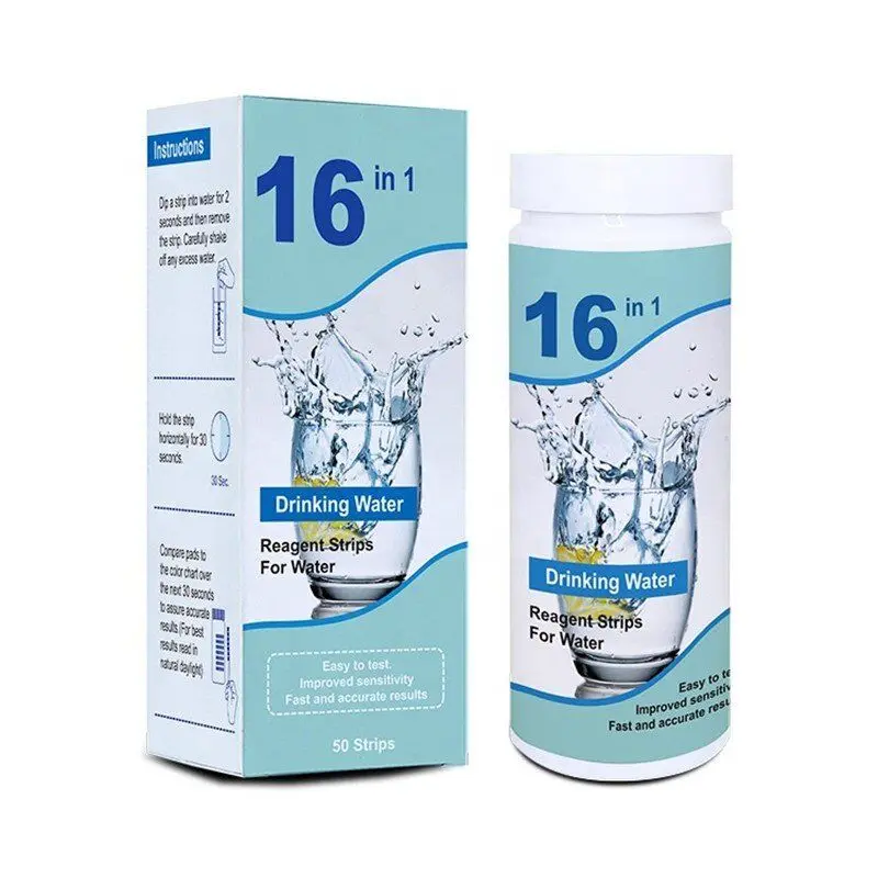 16 Way Drinking Water Safe Test Kit for Home Tap and Well Water Easy Read Water Testing Strips