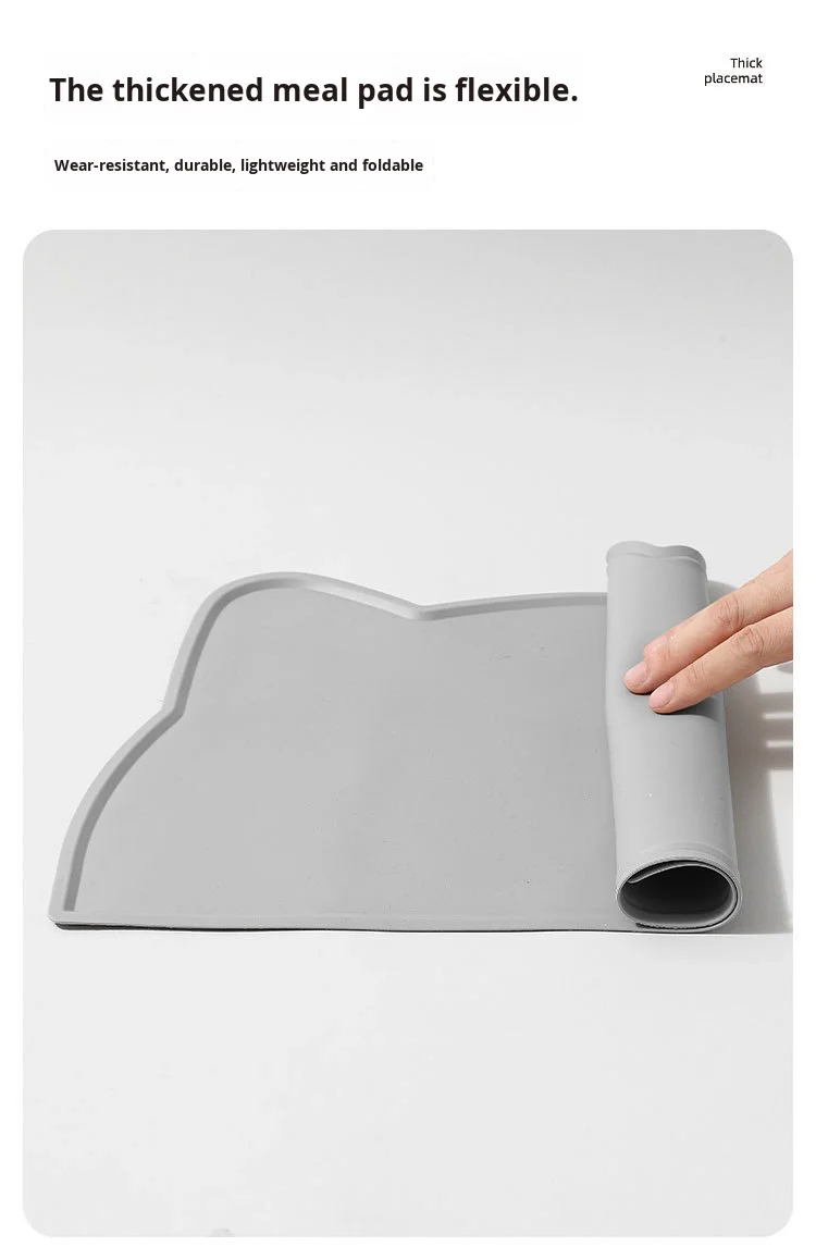 Anti Overflow Anti Slip Durable Silicone Pet Feeding Mats for Cats Dogs Waterproof Easy Clean Food Grade Material Eating Slow factory