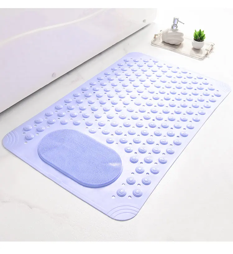 New Design Non Slip Bath Tub Mats Massage Bathroom Mat with Suction Cup and Drain Hole Machine Quick Drying Shower Floor Mat manufacture