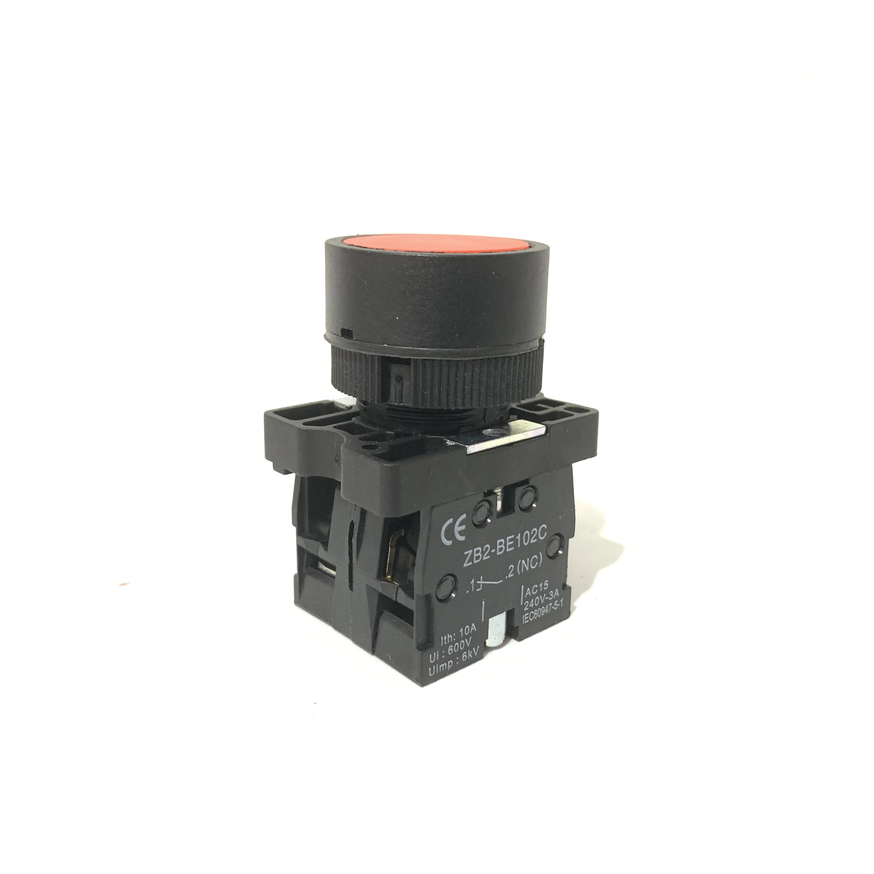 XB2-EA45 Red Momentary Push Button Switch Pushbutton Switch With 1NO 1NC Contact