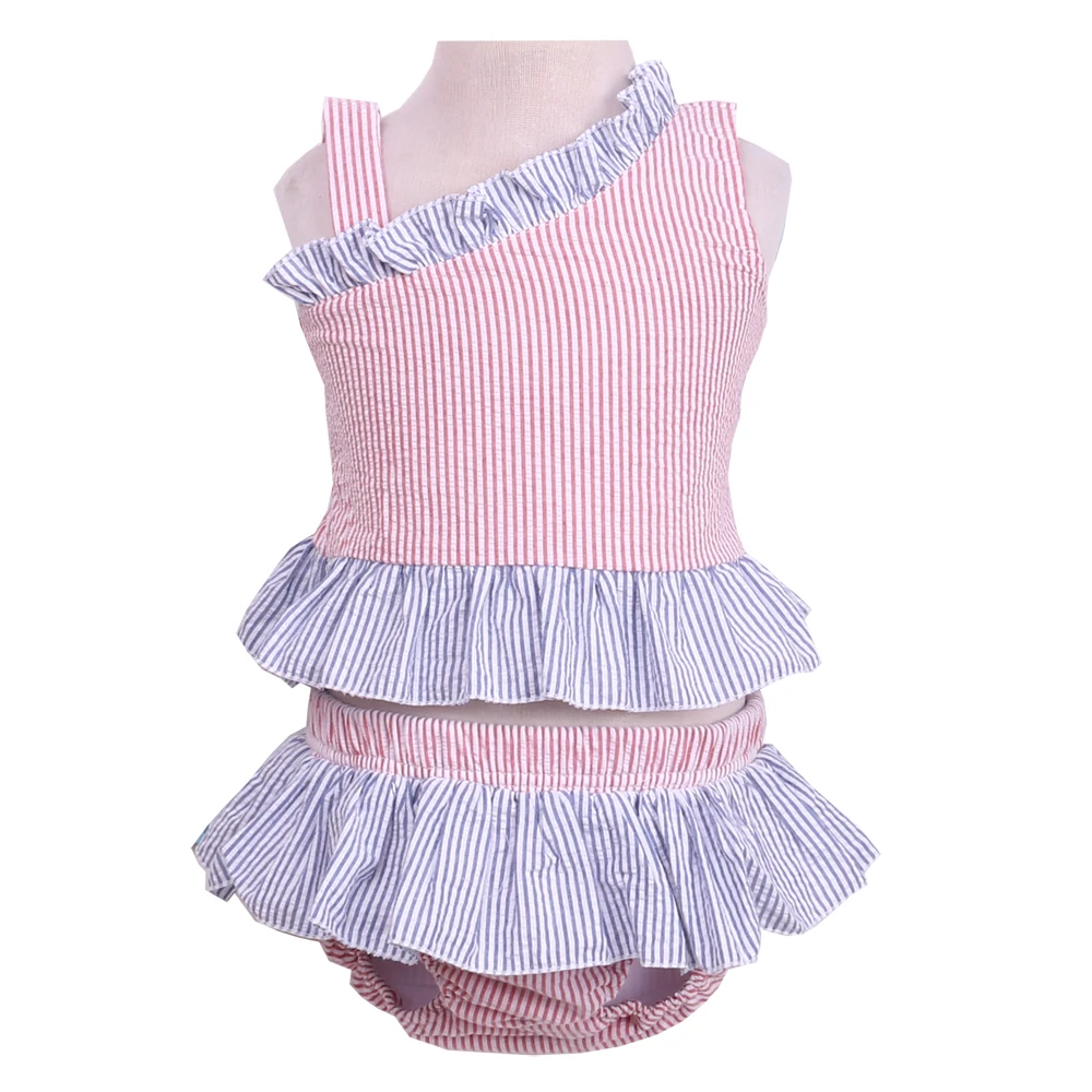 2024 Summer Seersucker Hooded Terry Cloth Kids Toddler Beach Cover Up