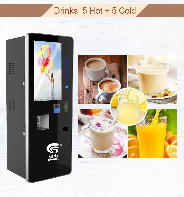 Inteligentny, w pełni automatyczny automat do kawy instant z gorącymi i zimnymi napojami z 32-calowym ekranem dotykowym