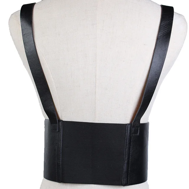 Free Buckle Woman Elastic Belt Female Simple Retro Fashion Black Suspender Belt for Adult