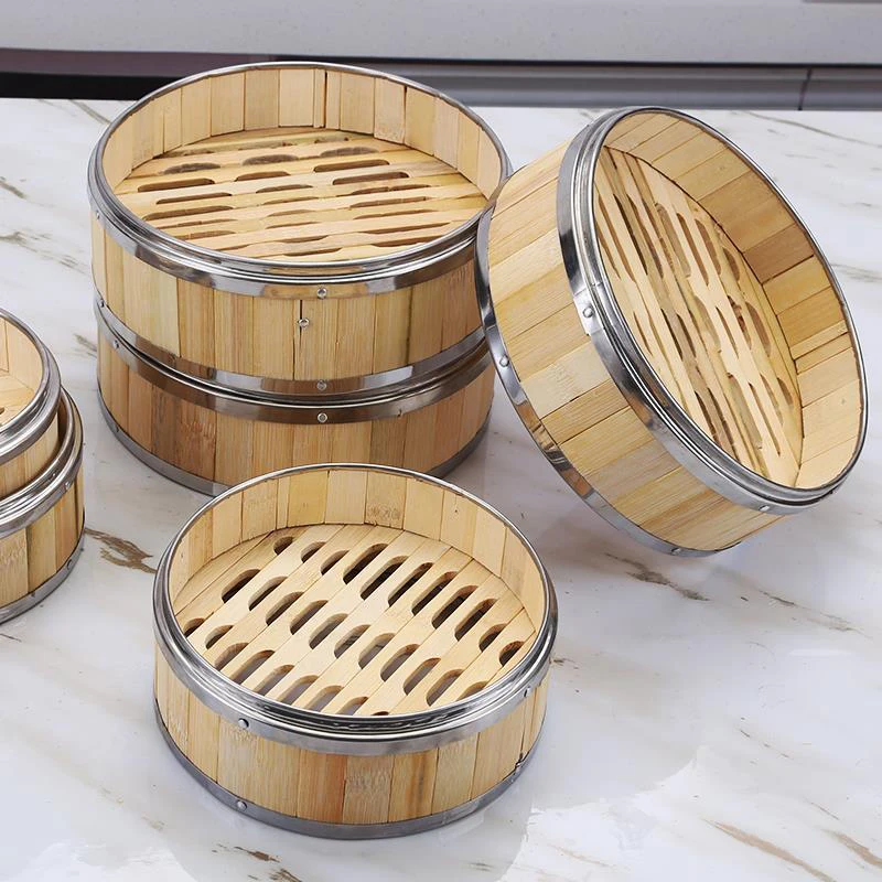 BAMBUS 2 Tier Bamboo Food Steamer - Eco-Friendly Cooking