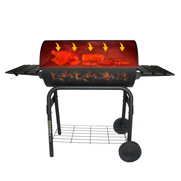 Multi-function Steel Barbecue Charcoal Grill Outdoor BBQ Stove Grills With Wheels