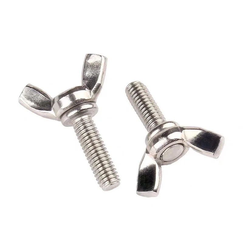 HOT 2Pcs M3 M4 M5 M6 Butterfly Bolt Wing Bolt Set Wing Nuts 304 Stainless Steel 
