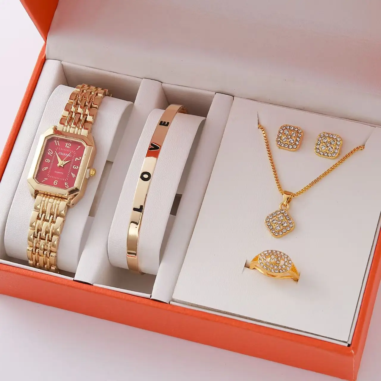 New Stainless Steel Women's Watch Fashion Square Quartz Wristwatch Wholesale Gift Sets for Women Luxury Trendy