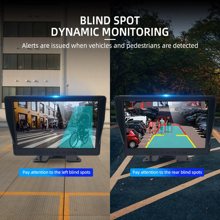 Wemaer BSD 5 Channel Bus Monitor BSD Display Alarm Driver Alert System Smart AI BSD Detection Reversing Aid Camera for Truck factory