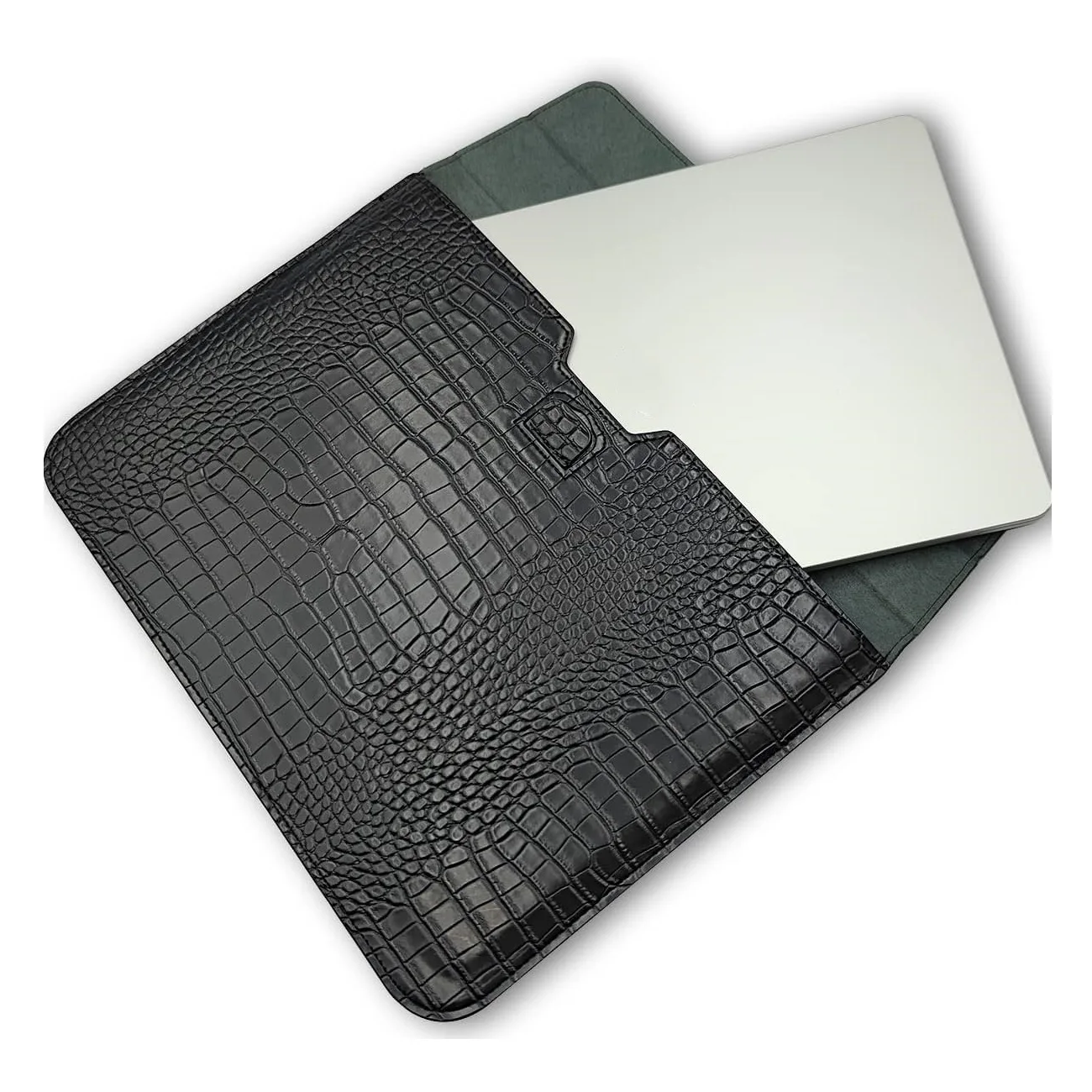 product pu leather flap style case bag laptop sleeve for macbook air 136 inch 2024 2023 2022 crocodile grain notebook cover-30