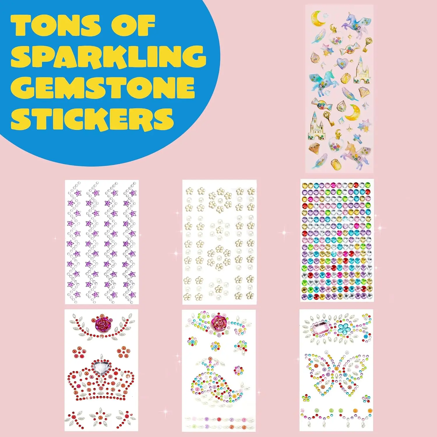 Decorate Your Own Baseball Cap with Sheets Gems Stickers, Art