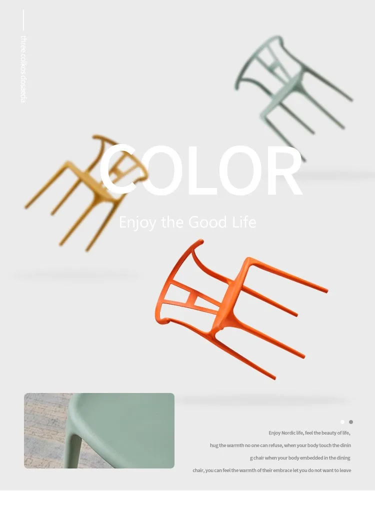 Nordic Stackable Dining Plastic Chairs Modern Garden White Chair For