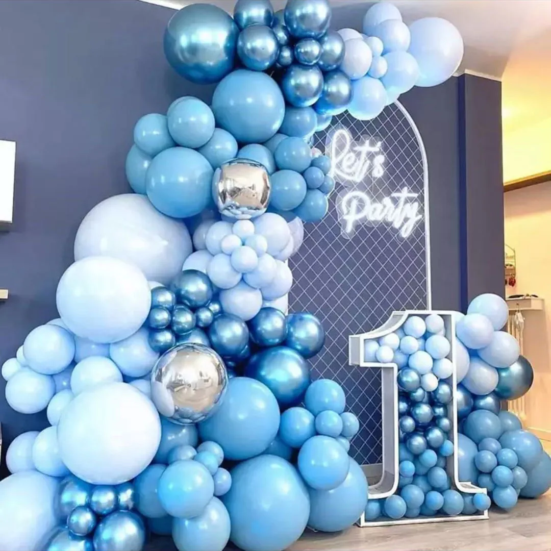 Blue & White Balloon Arch Kit - Stunning Party Decoration