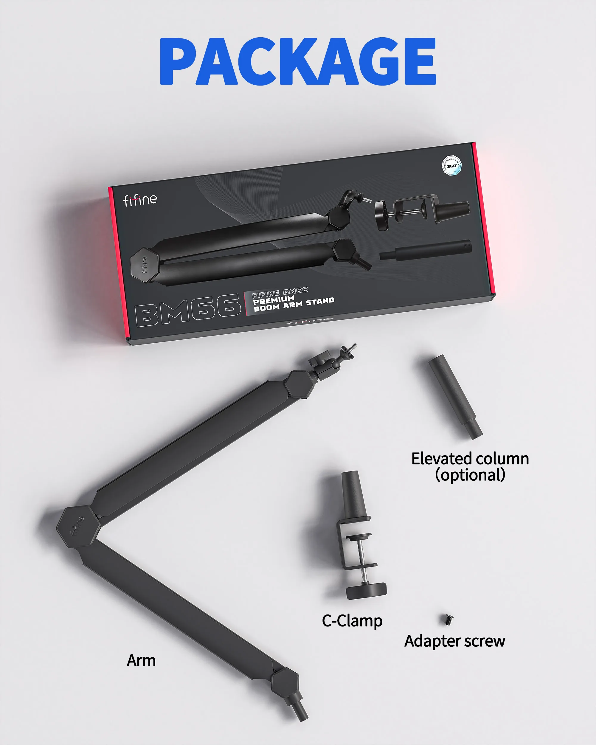 Fifine Adjustable Microphone Stand Arm Mic Studio Flexible Desk Holder ...