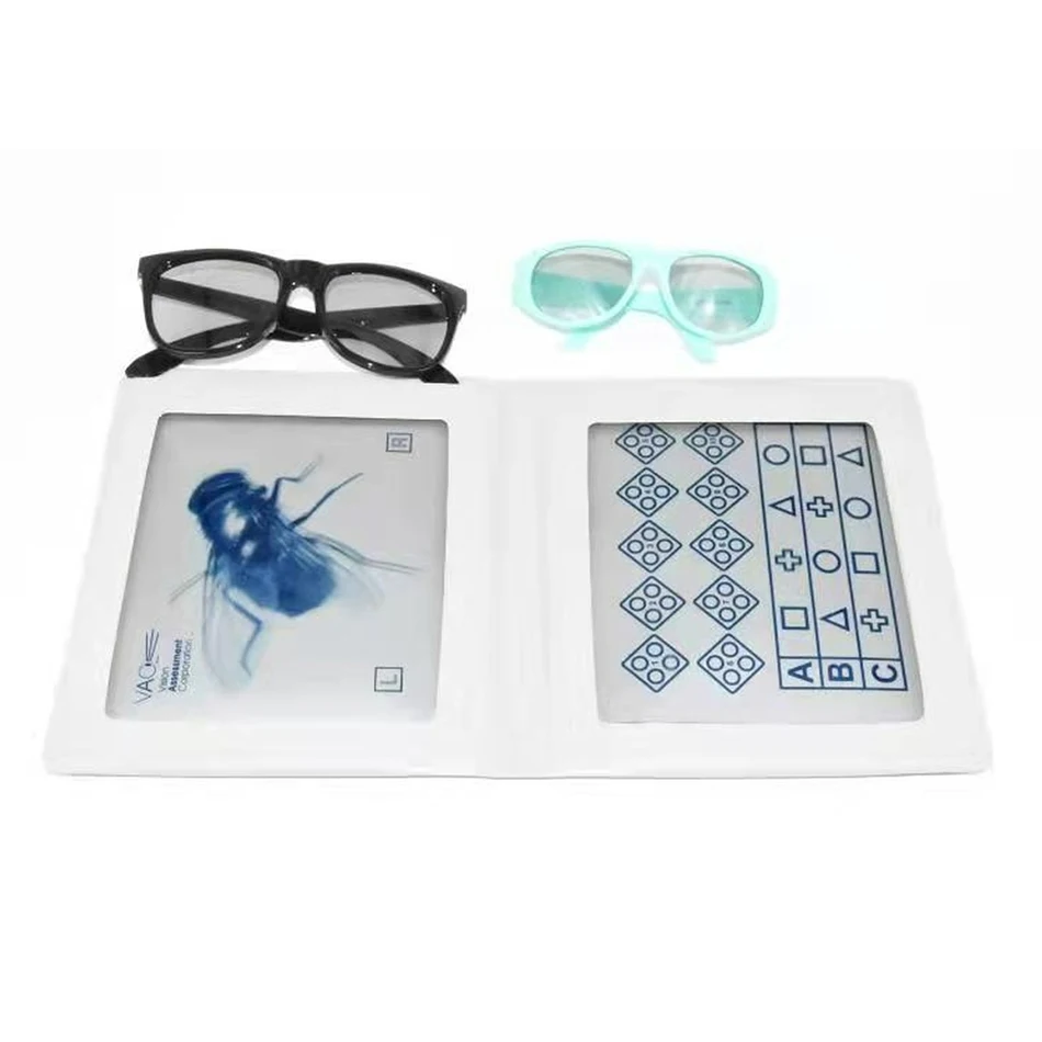 Optometry Stereo Fly Vision Test (SO001) for Evaluation of Gross Stereopsis and Fine Depth Perceptiont Charts for Eye Exams