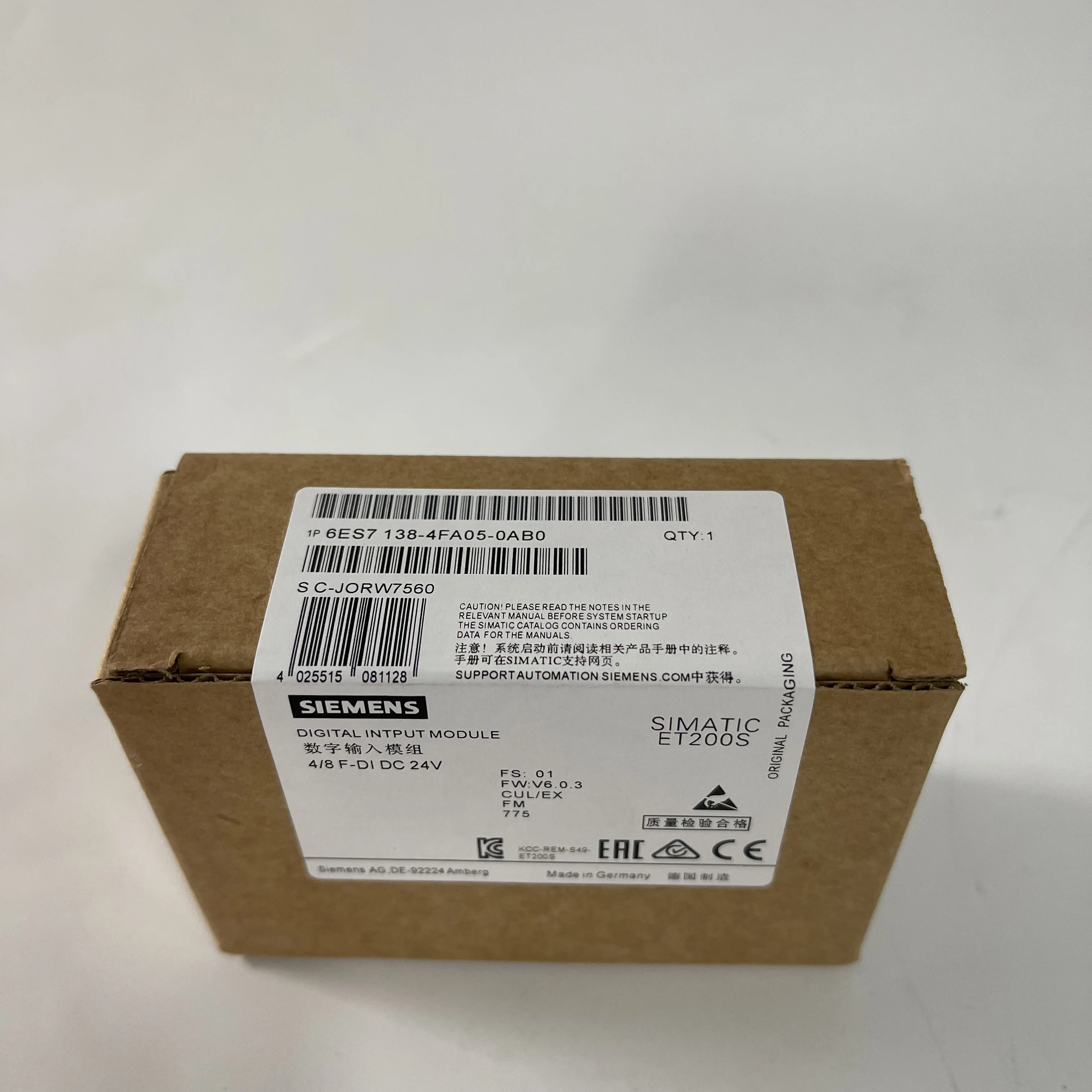 Siemens Digital Input Module 6ES7138-4FA05-0AB0