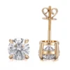 Boucles d'oreilles en or jaune 10 carats avec diamants de laboratoire