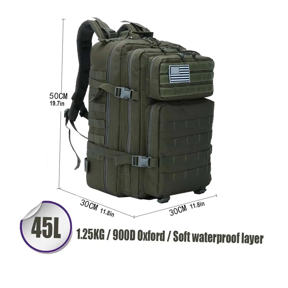 FREE SAMPLE Practical Assault Backpacks for Men and Women 45L Backpack 3 Day Assault Bag Large Backpack